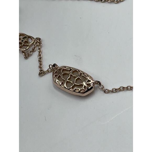 Kendra Scott Gold Plated Elisa White Iridescent Drusy Pendant Necklace - Picture 12 of 12